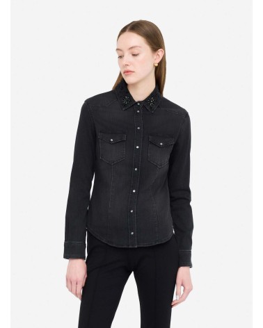 Chemise LIU JO en toile denim avec strass LIU JO - 3
