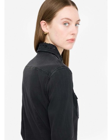 Chemise LIU JO en toile denim avec strass LIU JO - 4