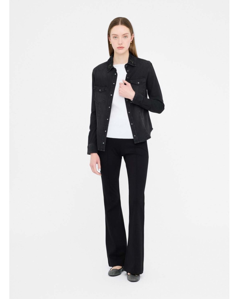 Chemise LIU JO en toile denim avec strass LIU JO - 6