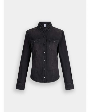 Chemise LIU JO en toile denim avec strass LIU JO - 7
