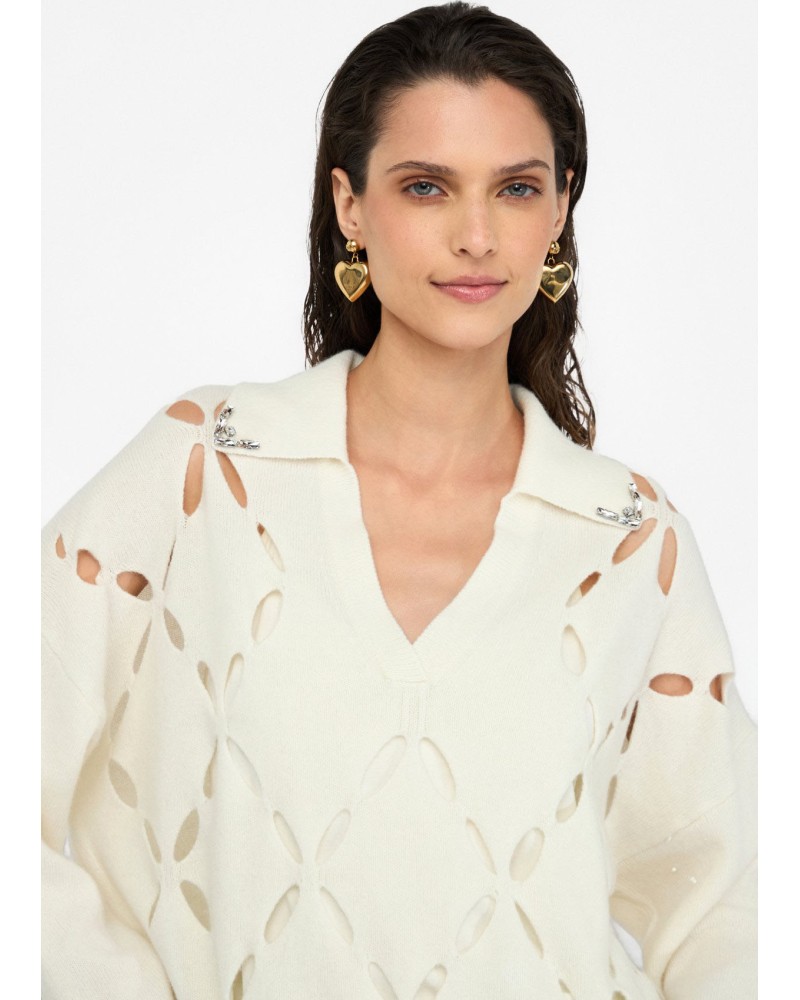 Pull en laine LIU JO avec broderies bijoux LIU JO - 2