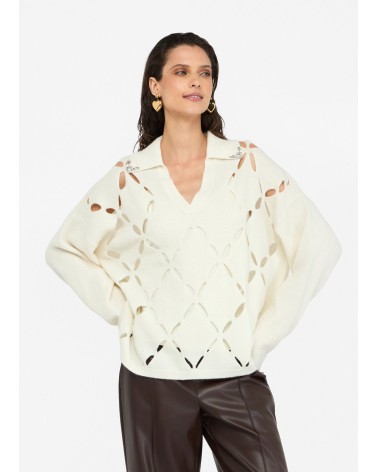 Pull en laine LIU JO avec broderies bijoux LIU JO - 3