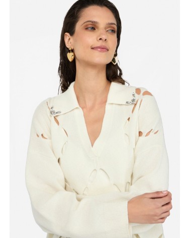 Pull en laine LIU JO avec broderies bijoux LIU JO - 4
