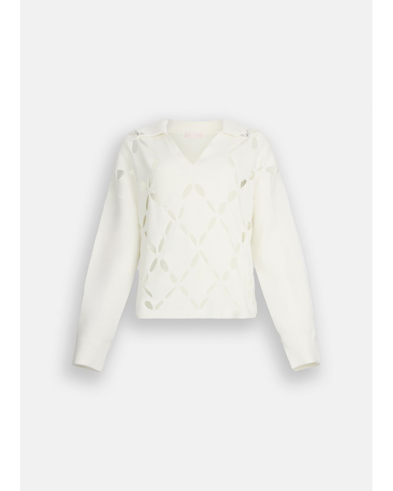 Pull en laine LIU JO avec broderies bijoux LIU JO - 7