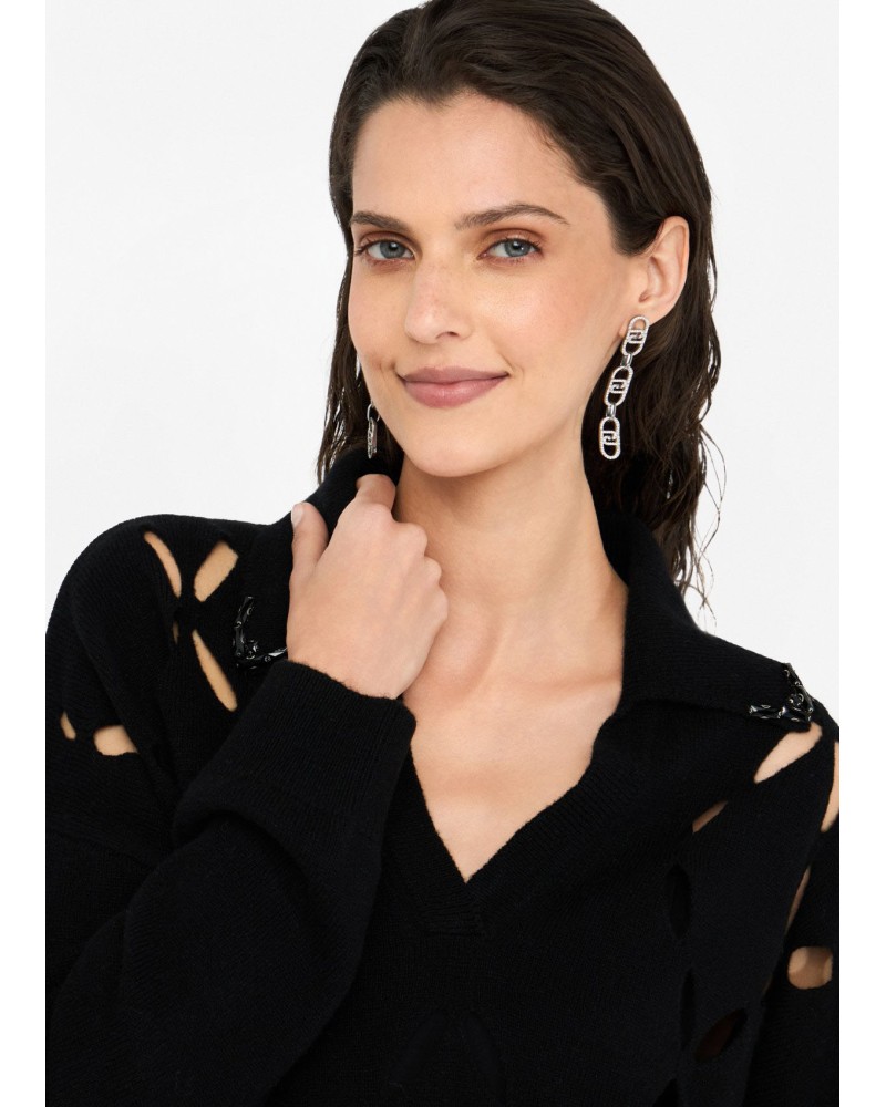 Pull en laine LIU JO avec broderies bijoux LIU JO - 8