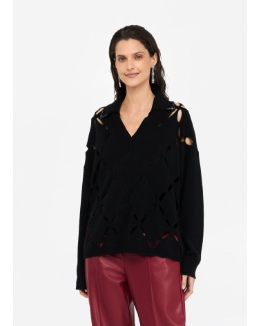 Pull en laine LIU JO avec broderies bijoux LIU JO - 10