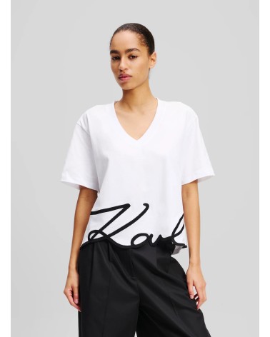 T-shirt col V KARL LAGERFELD Signature  - 1