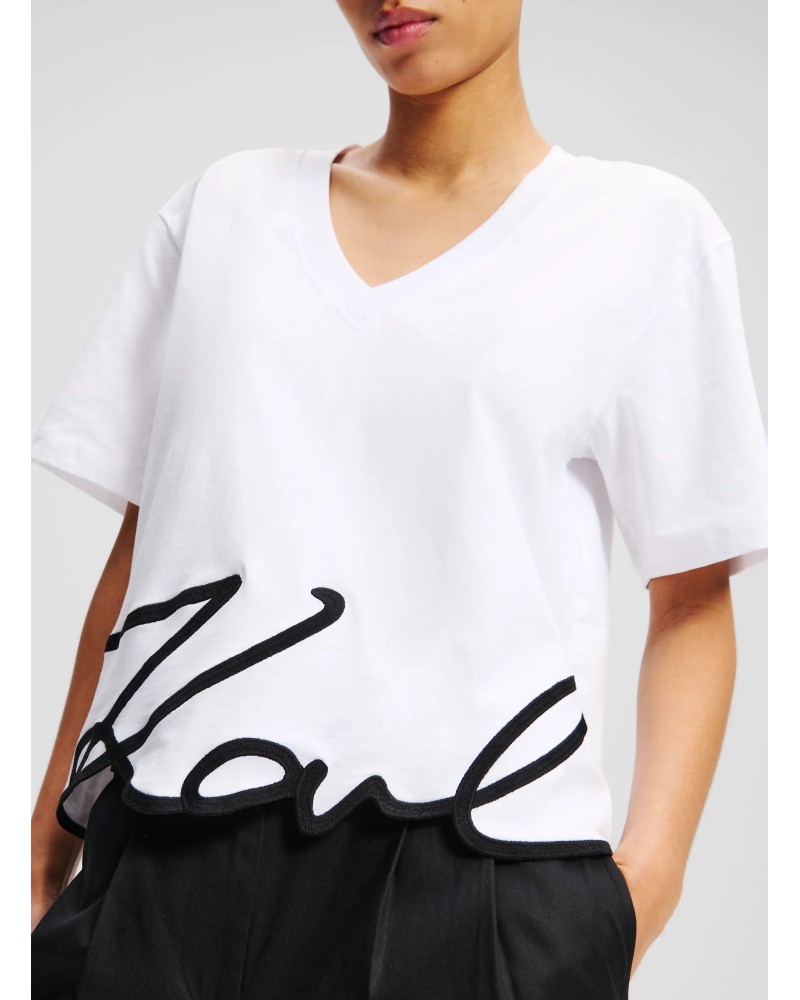 T-shirt col V KARL LAGERFELD Signature  - 2
