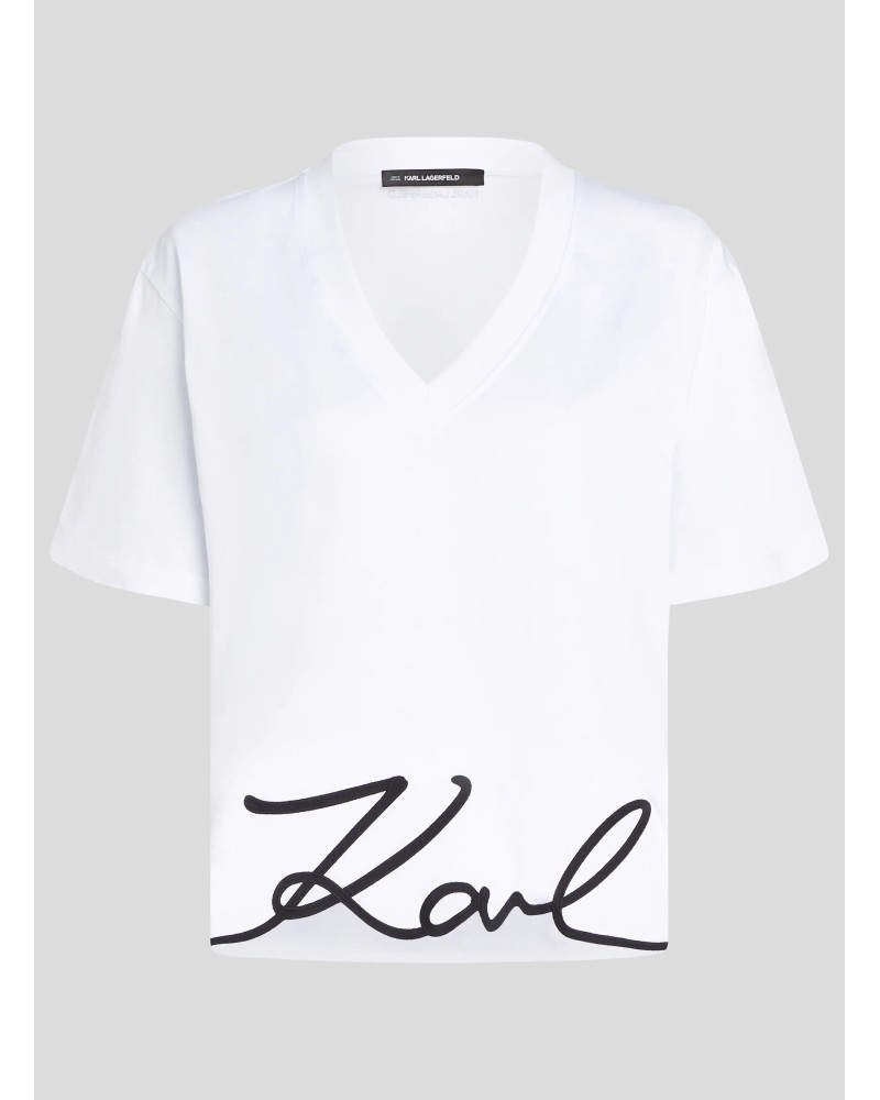 T-shirt col V KARL LAGERFELD Signature  - 5