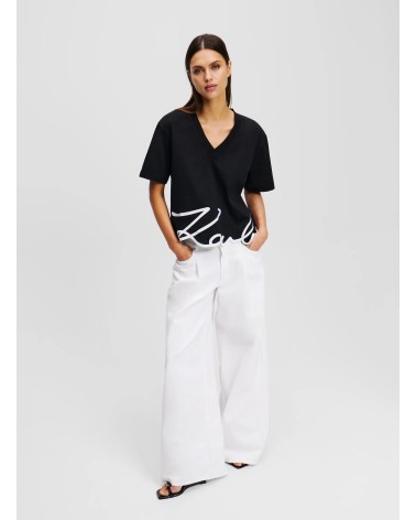 T-shirt col V KARL LAGERFELD Signature  - 9