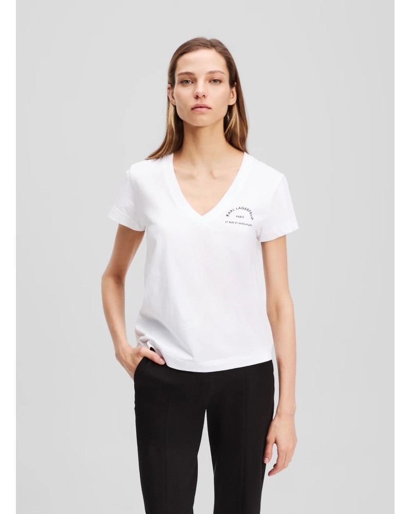T-shirt col V KARL LAGERFELD Rue St-Guillaume  - 2
