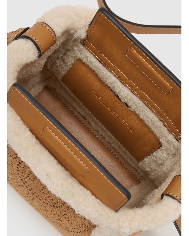 Petit sac seau KARL LAGERFELD K/Circle en shearling  - 5