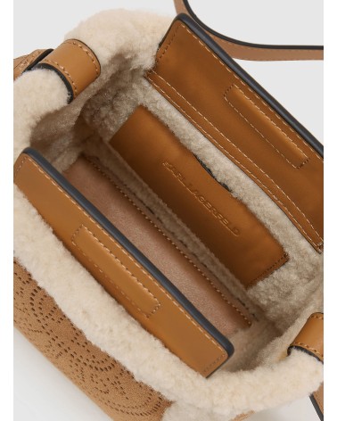Petit sac seau KARL LAGERFELD K/Circle en shearling  - 5