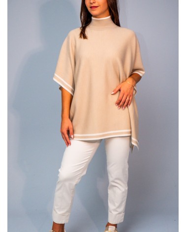 Poncho réversible BOSS Lalena en laine vierge avec bordure à rayures BOSS - 5