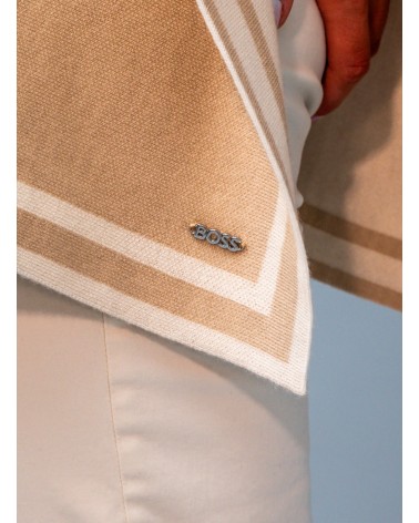 Poncho réversible BOSS Lalena en laine vierge avec bordure à rayures BOSS - 6