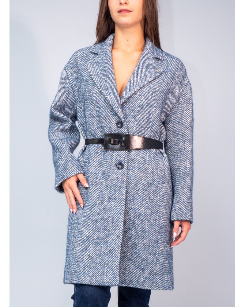 Manteau LIU JO à chevrons avec ceinture LIU JO - 1