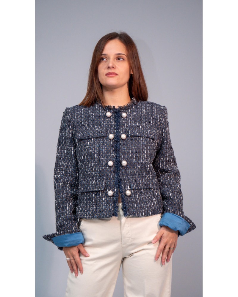 Blazer bouclé LIU JO avec franges LIU JO - 1