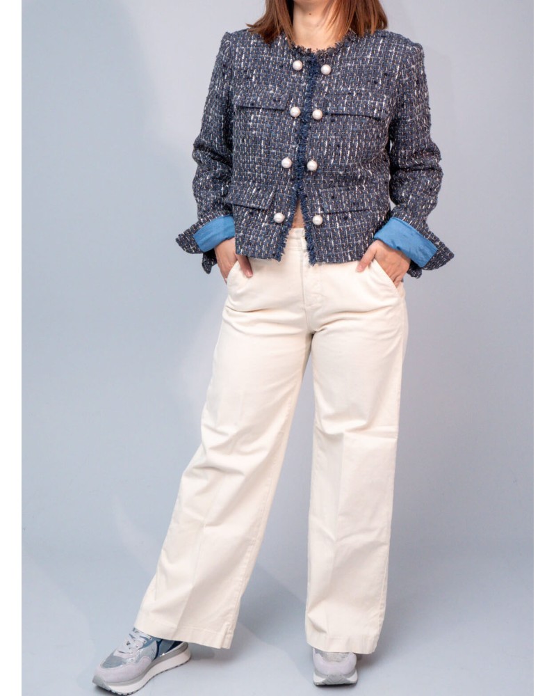 Blazer bouclé LIU JO avec franges LIU JO - 4