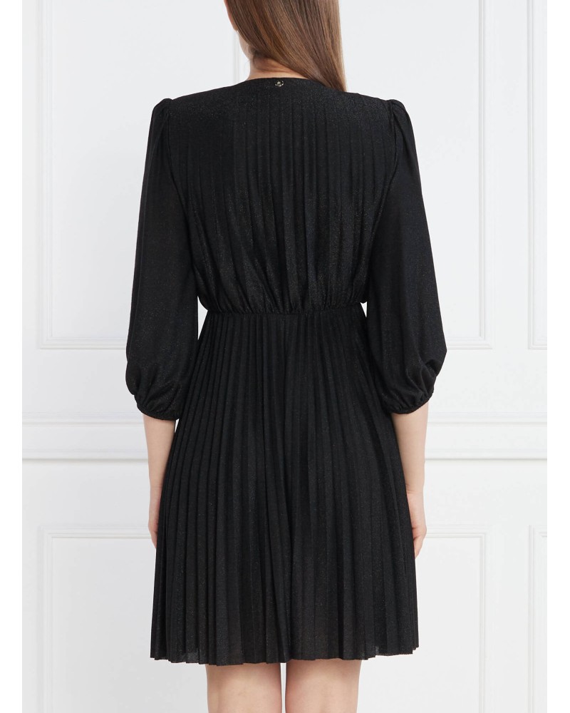 Robe courte évasée noire, cache-cœur plissée LIU JO LIU JO - 8