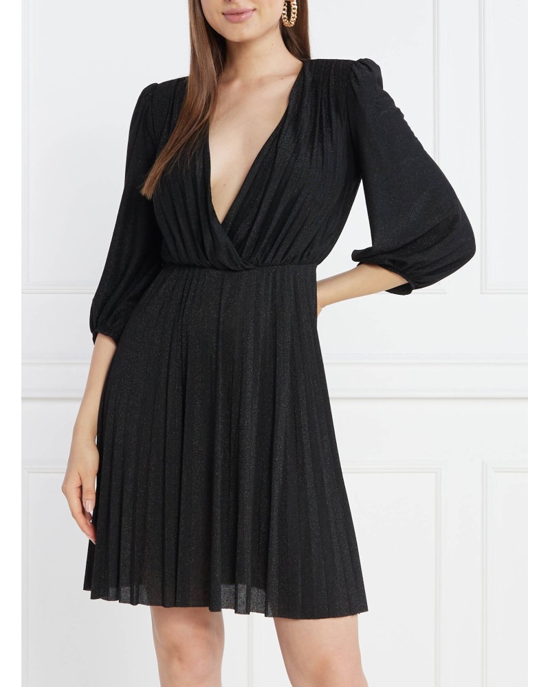 Robe courte évasée noire, cache-cœur plissée LIU JO LIU JO - 10