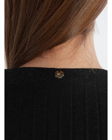 Robe courte évasée noire, cache-cœur plissée LIU JO LIU JO - 11