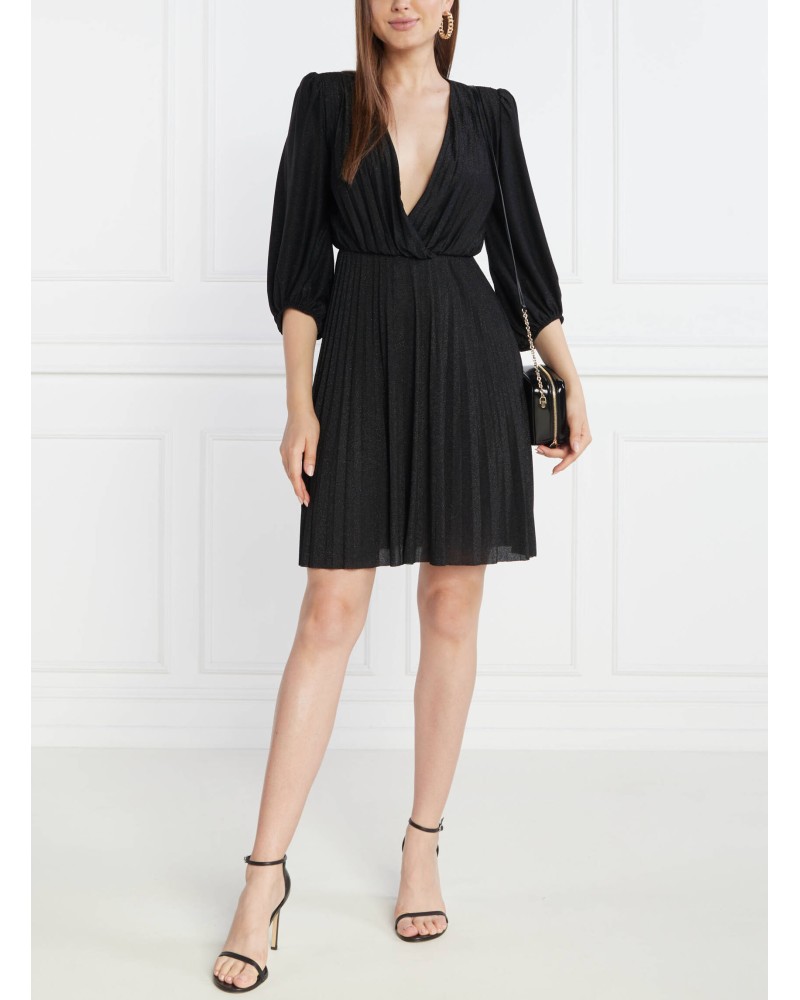 Robe courte évasée noire, cache-cœur plissée LIU JO LIU JO - 12