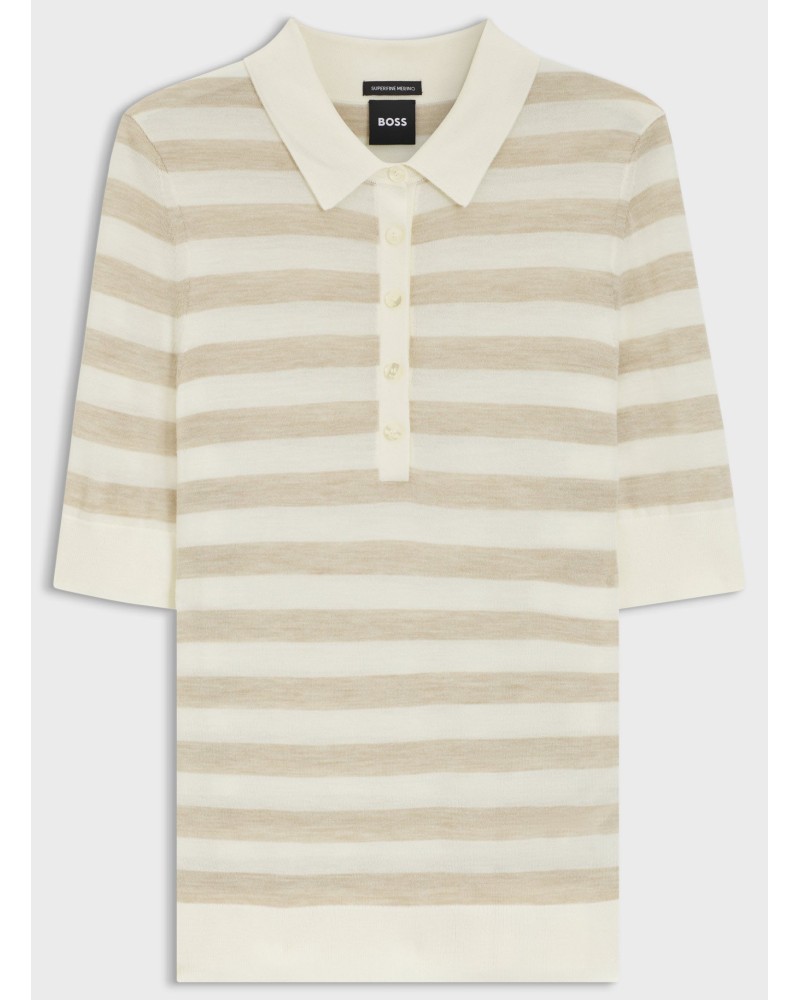 Pull polo BOSS Fidenka en laine mérinos BOSS - 5