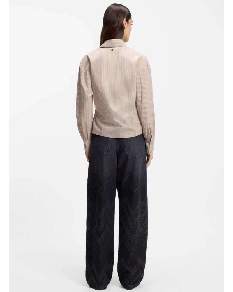 Chemisier BOSS C_Brapen regular à rayures, cache-cœur BOSS - 1