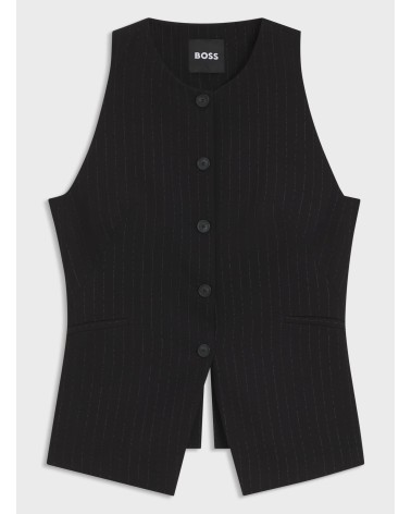 Gilet ajusté BOSS Juleran en crêpe à fines rayures BOSS - 1