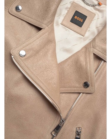 Blouson motard BOSS C_Salace en cuir suédé cropped BOSS - 3