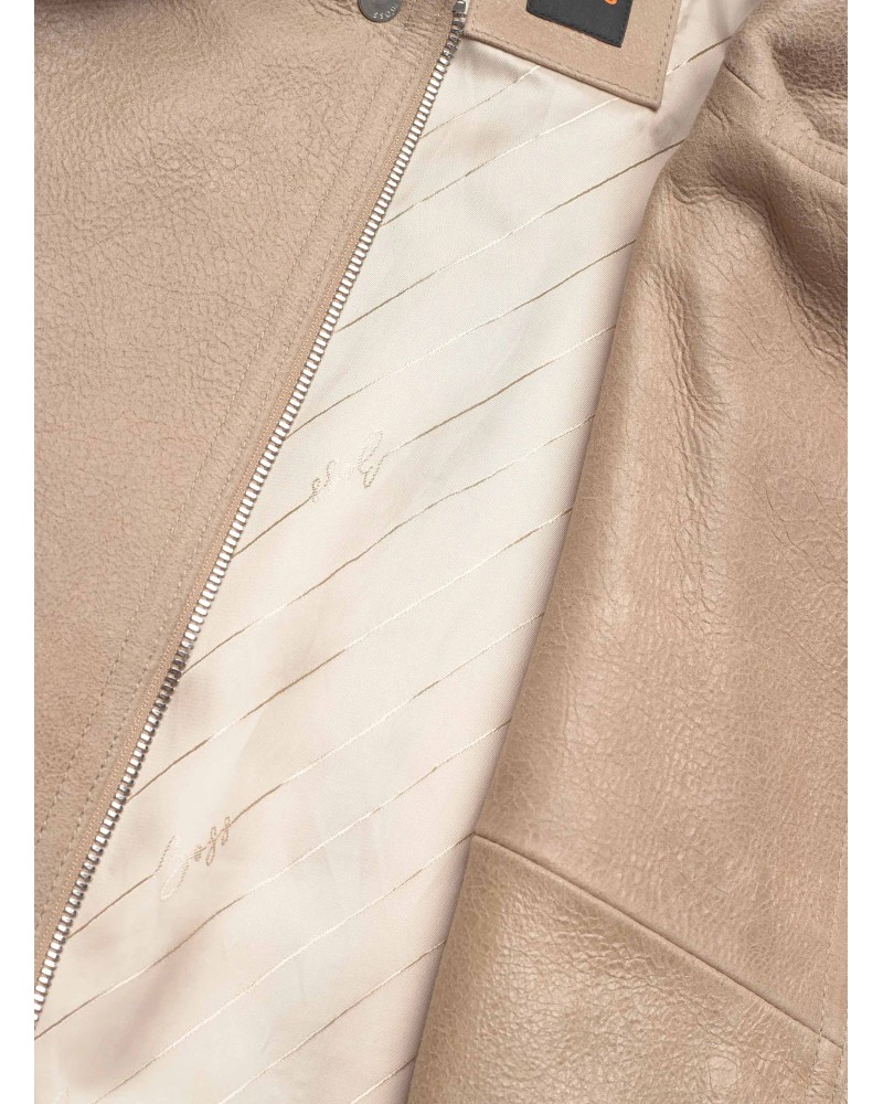 Blouson motard BOSS C_Salace en cuir suédé cropped BOSS - 4