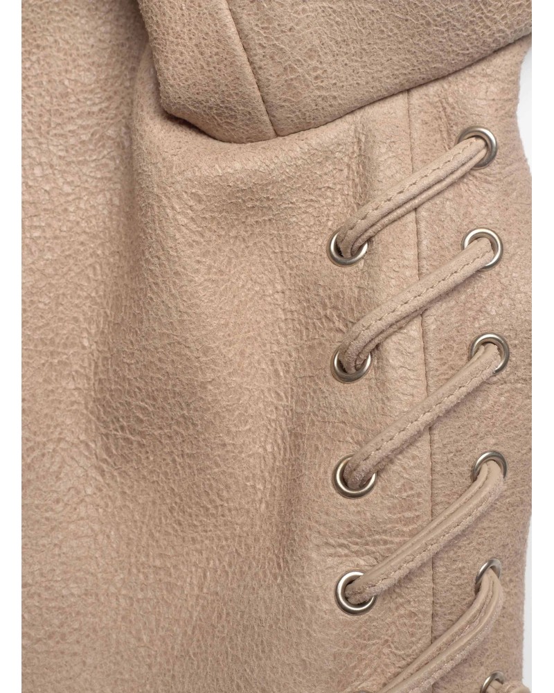 Blouson motard BOSS C_Salace en cuir suédé cropped BOSS - 5