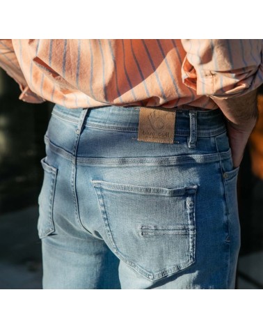 Jean Toucher Doux Ecoresponsable - Bleu Ciel Blue cult - 4