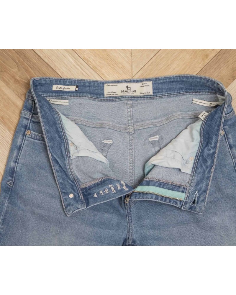 Jean Toucher Doux Ecoresponsable - Bleu Ciel Blue cult - 5