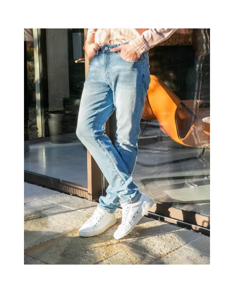 Jean Toucher Doux Ecoresponsable - Bleu Ciel Blue cult - 1