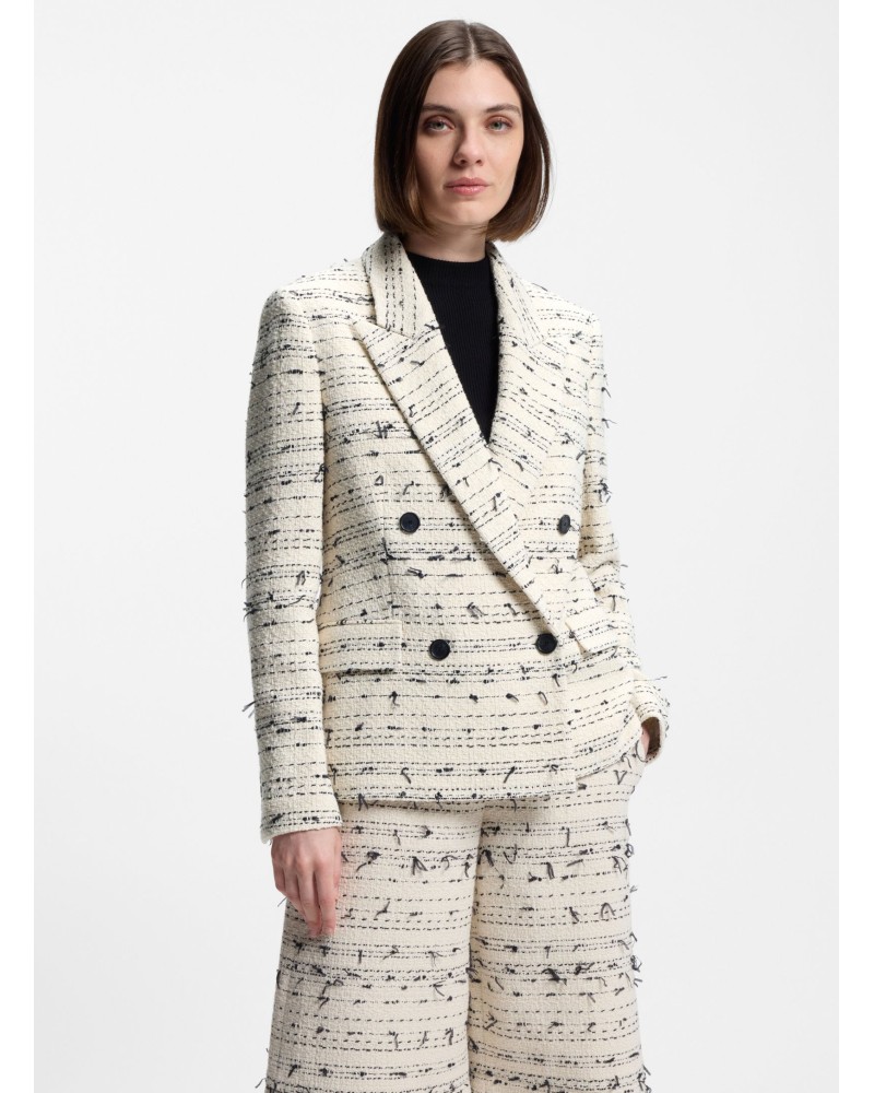 Blazer BOSS Jaleto9 regular en tweed croisé BOSS - 1