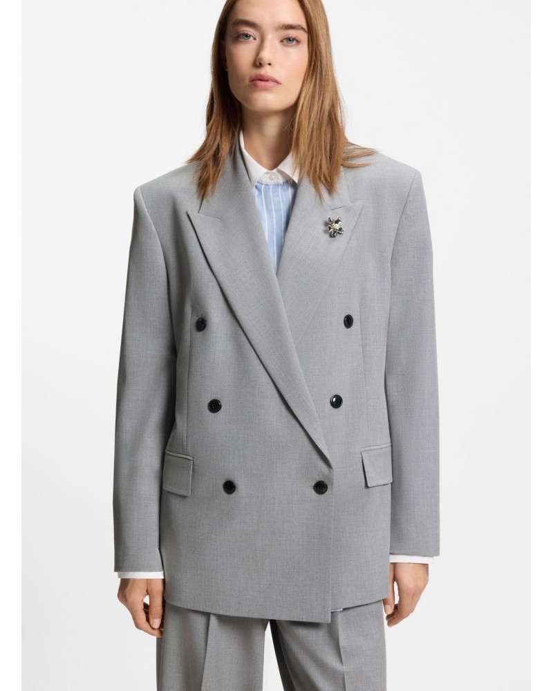 Veste relaxed HUGO Antegi croisée, broche fleur émail HUGO - 2