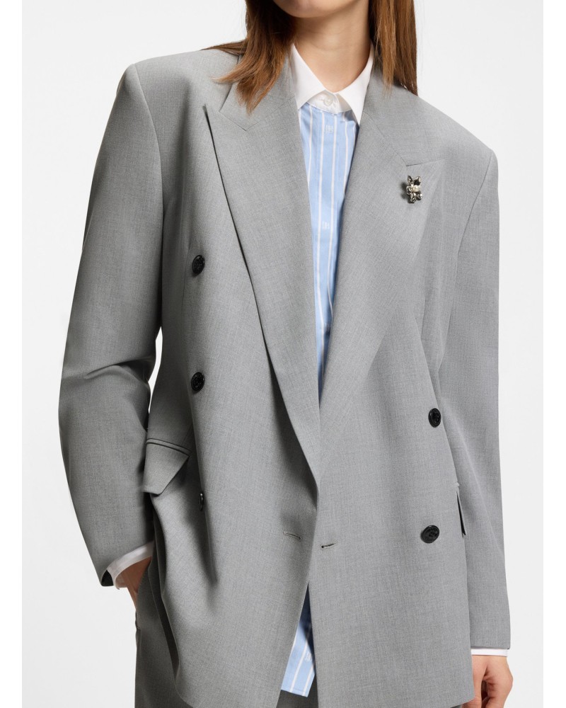 Veste relaxed HUGO Antegi croisée, broche fleur émail HUGO - 5