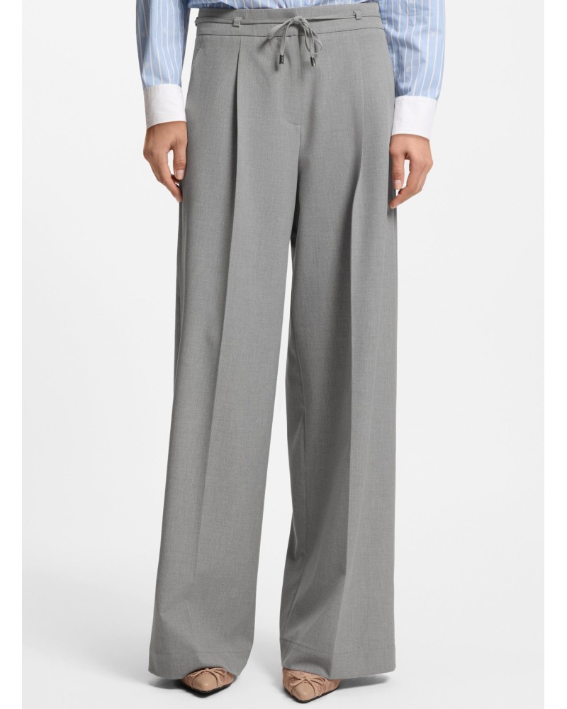 Pantalon large HUGO Haminde regular, stretch chiné à ceinture HUGO - 2