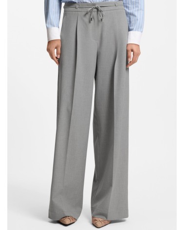 Pantalon large HUGO Haminde regular, stretch chiné à ceinture HUGO - 2