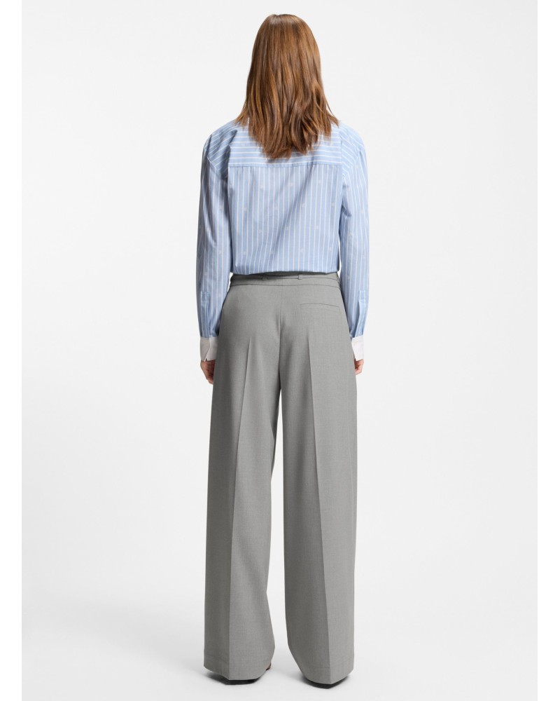 Pantalon large HUGO Haminde regular, stretch chiné à ceinture HUGO - 3