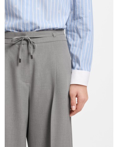 Pantalon large HUGO Haminde regular, stretch chiné à ceinture HUGO - 4