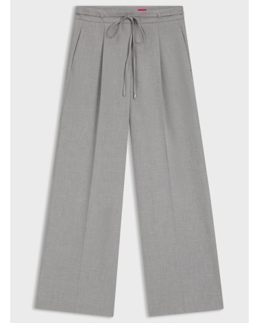 Pantalon large HUGO Haminde regular, stretch chiné à ceinture HUGO - 5