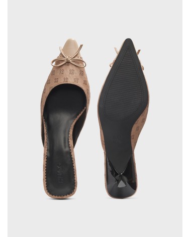 Mules HUGO Seleny_Mule40 à logo, bout pointu nœud HUGO - 2