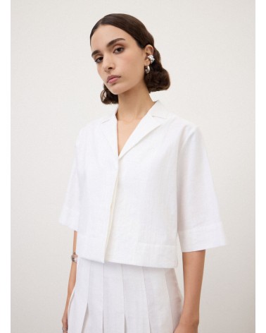 Chemise courte OTTOD'AME style bowling coton texturé Ottod'Ame - 1