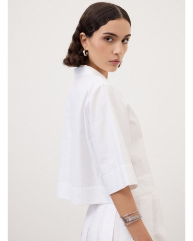 Chemise courte OTTOD'AME style bowling coton texturé Ottod'Ame - 3