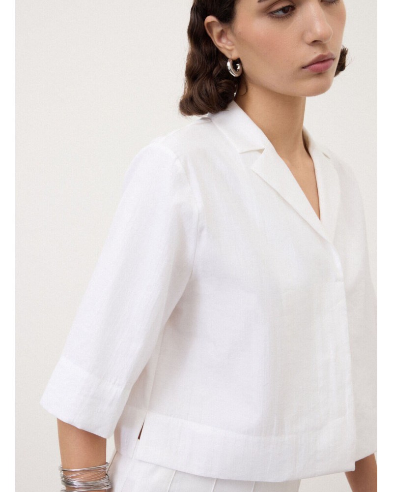 Chemise courte OTTOD'AME style bowling coton texturé Ottod'Ame - 4