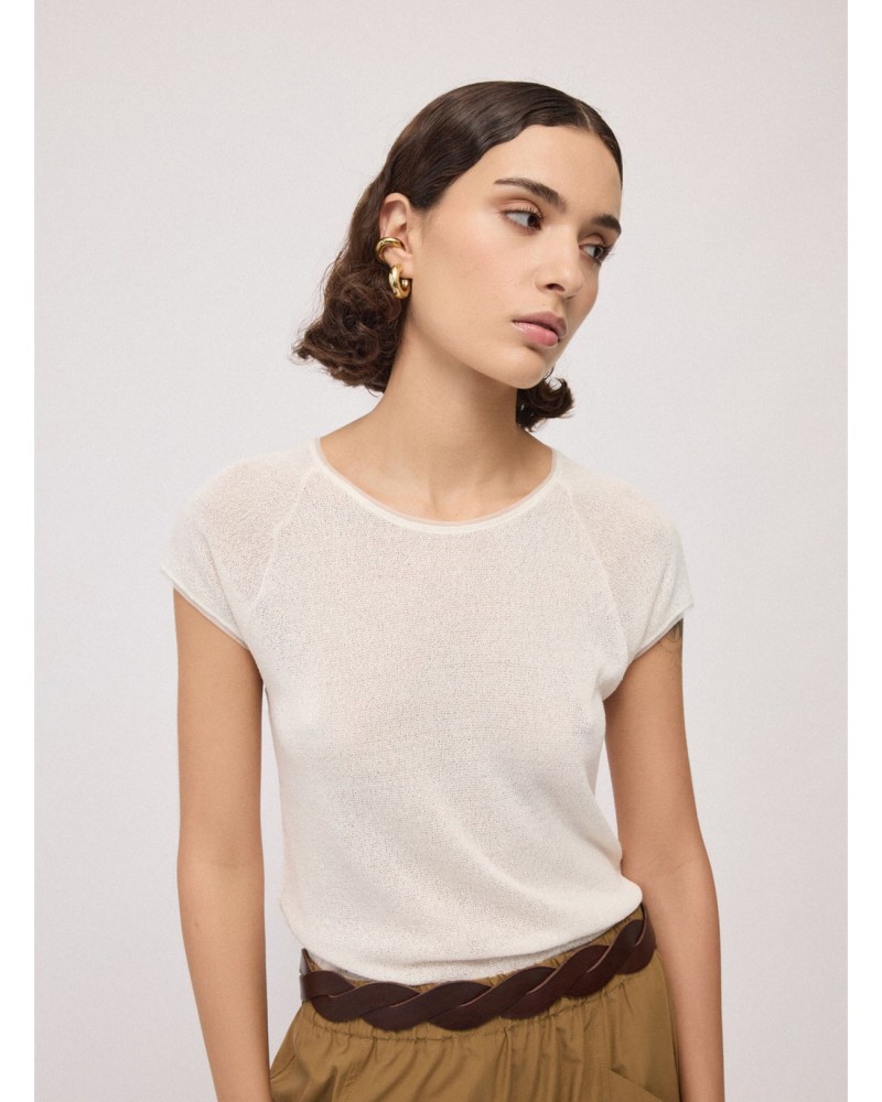 T-shirt Ottod’Ame en lin mélangé col rond femme Ottod'Ame - 1