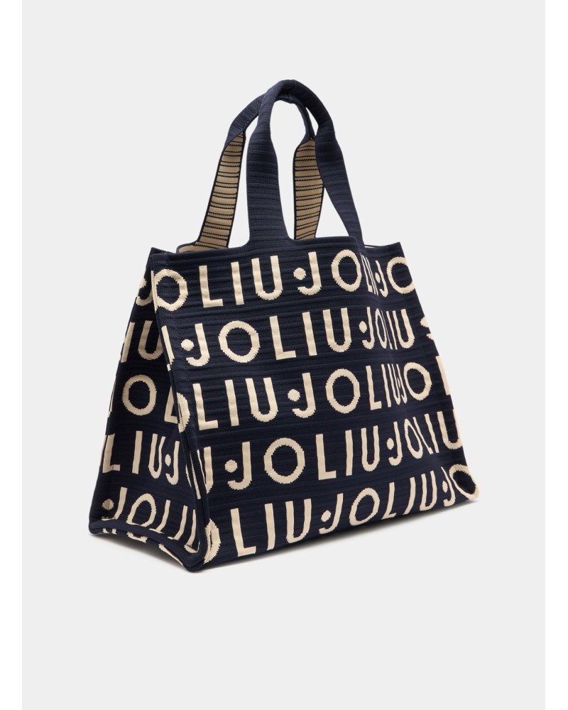 Cabas moyen LIU JO en maille logo jacquard LIU JO - 3