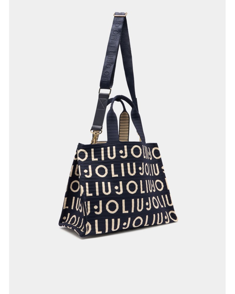 Cabas moyen LIU JO en maille logo jacquard LIU JO - 4